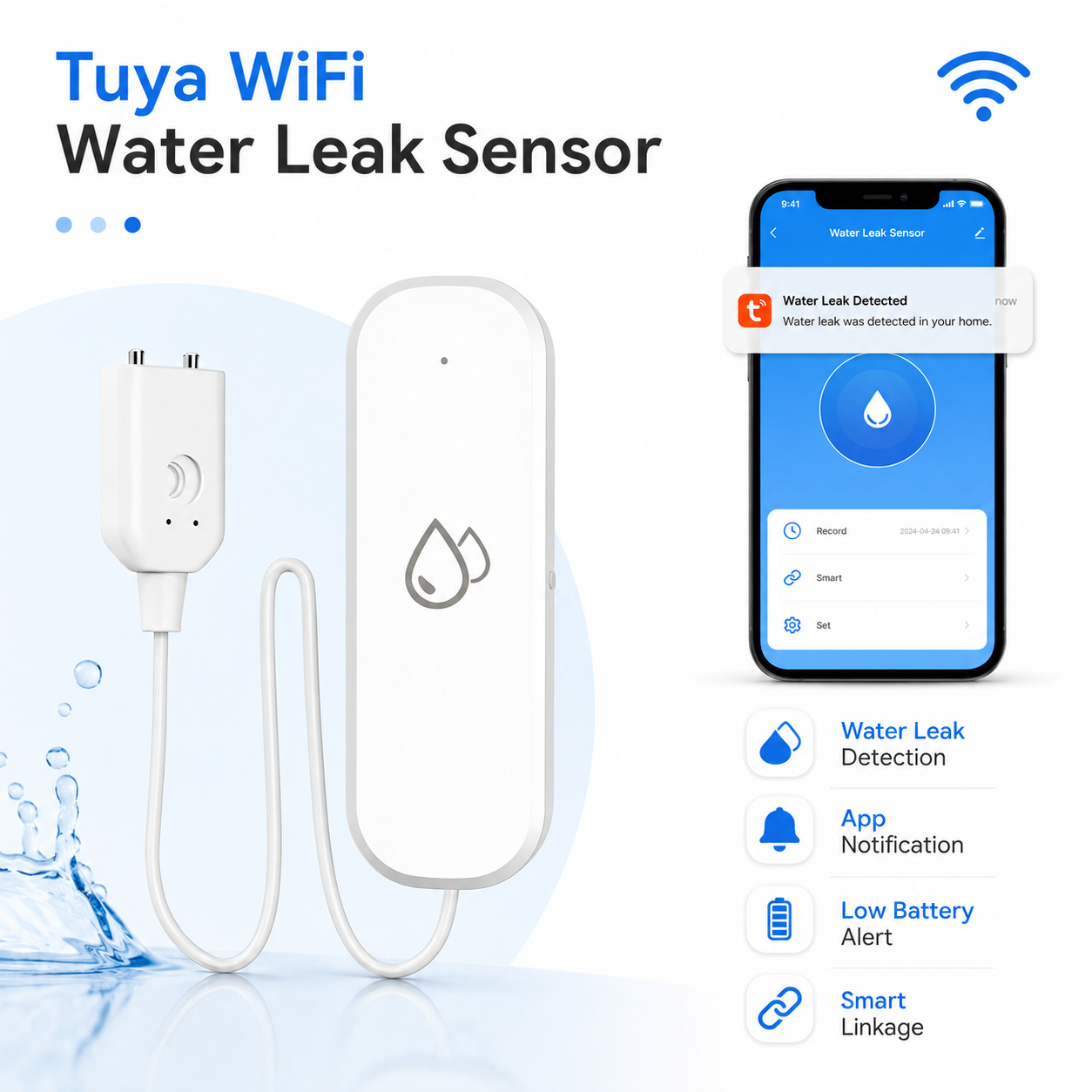 Tuya WiFi Water Leak Sensor
