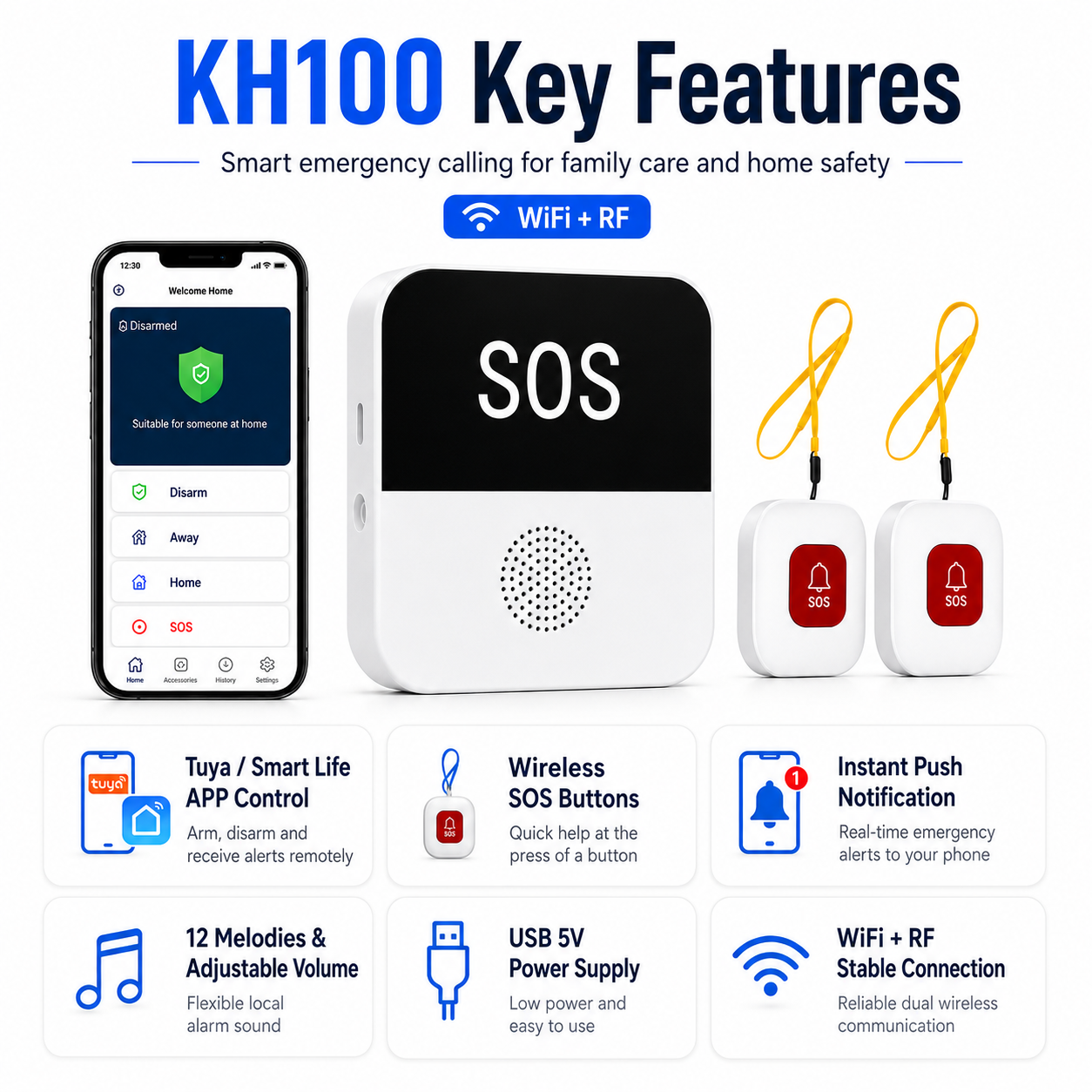 KH100 WiFi Smart SOS Alarm KH100 WiFi Smart SOS Alarm
