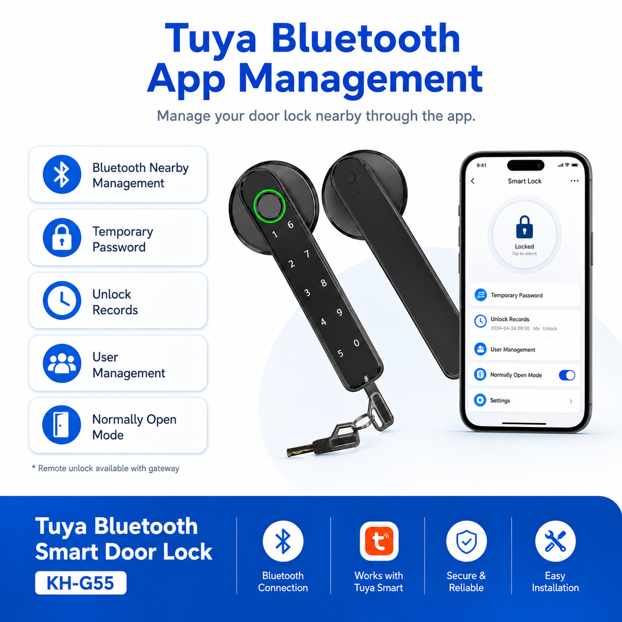 KH-G55 Tuya Bluetooth App Management KH-G55 Tuya Bluetooth App management smart lock