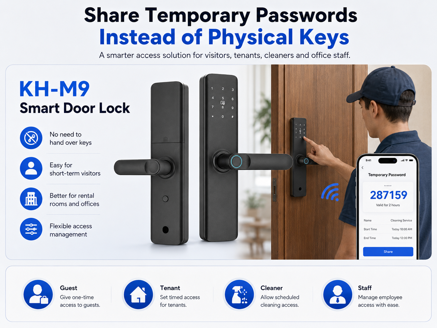 Temporary Password Sharing KH-M9 temporary password sharing smart door lock